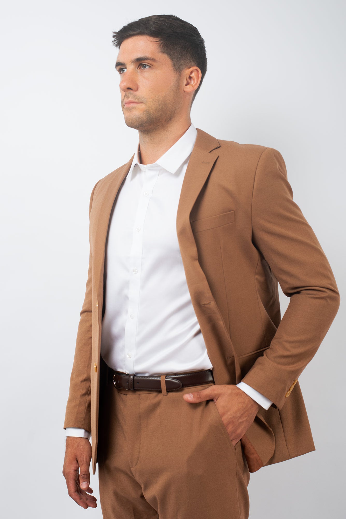 Traje Slim Fit Dos Piezas Caramel Coffee