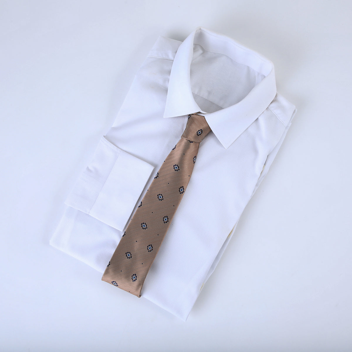 Corbata Beige Flores