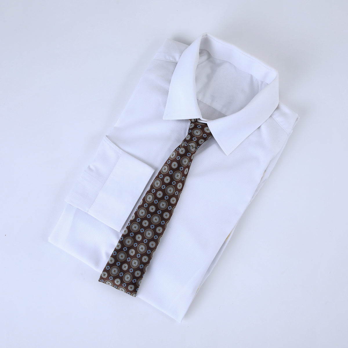 Corbata Café Floreada