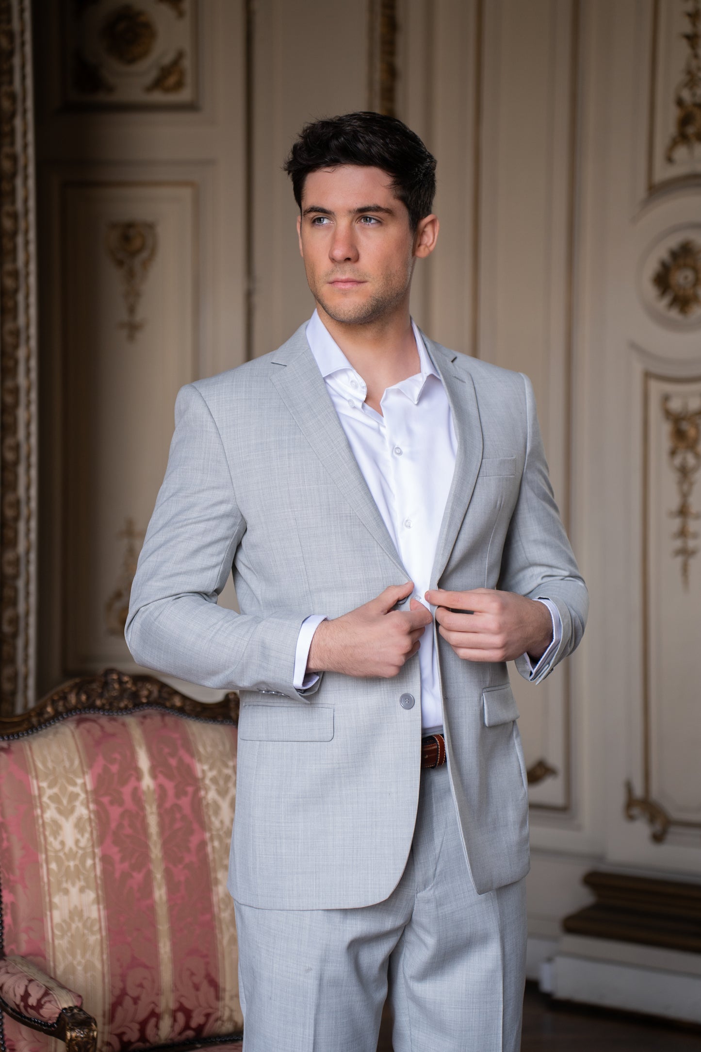 Traje Slim Fit Dos Piezas Gris