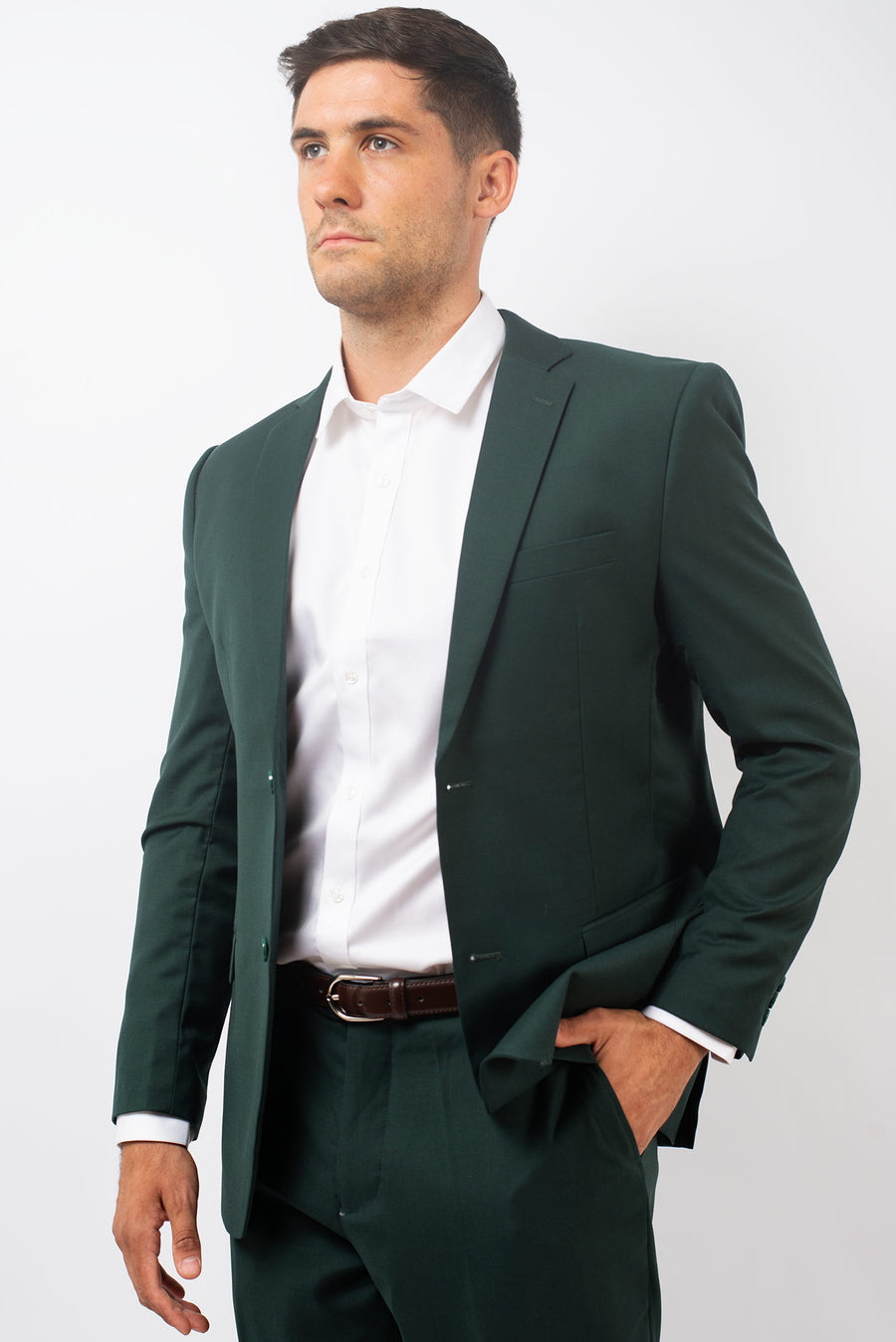 Traje Slim Fit Dos Piezas Verde Bosque