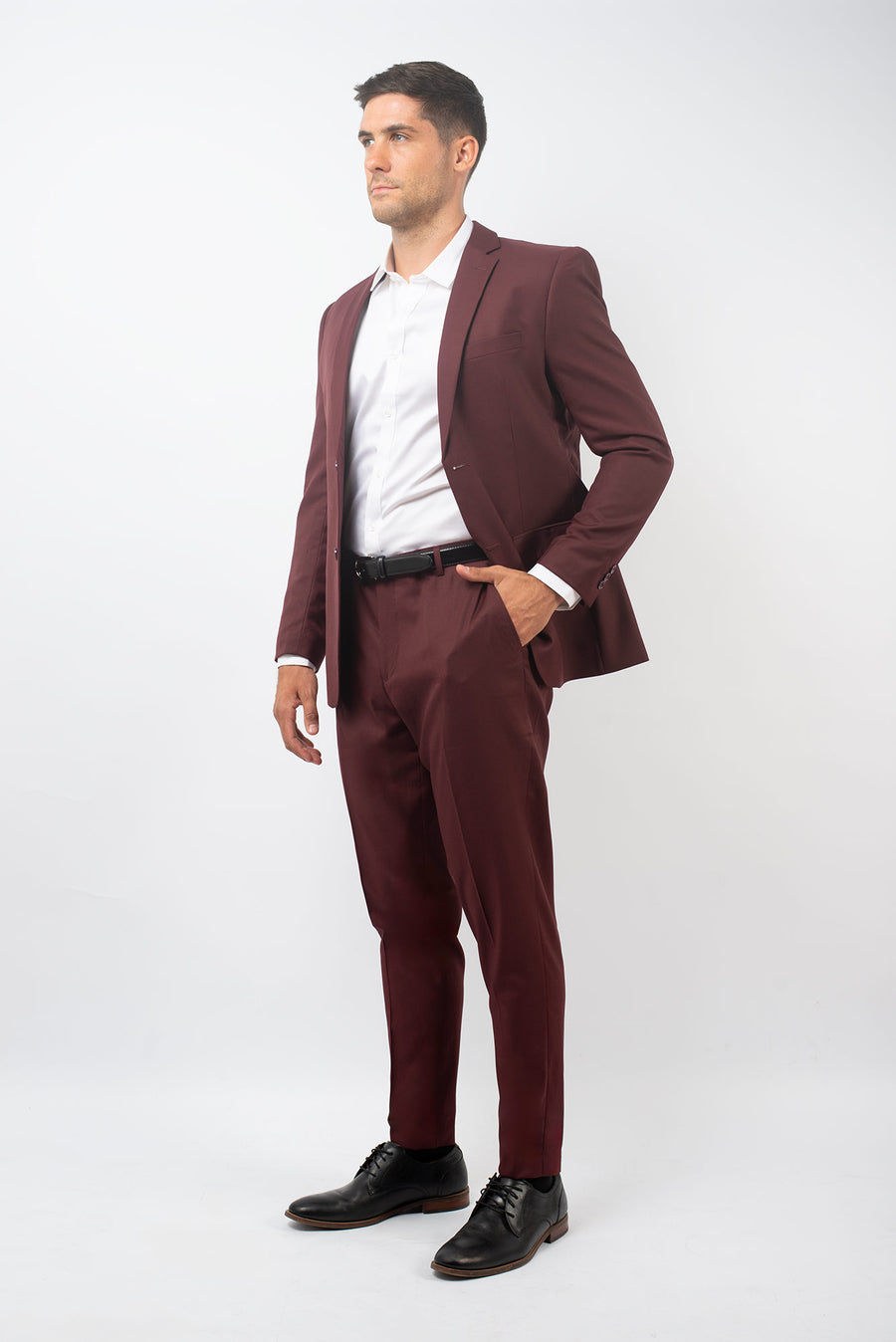 Traje Slim Fit Dos Piezas Burdeo