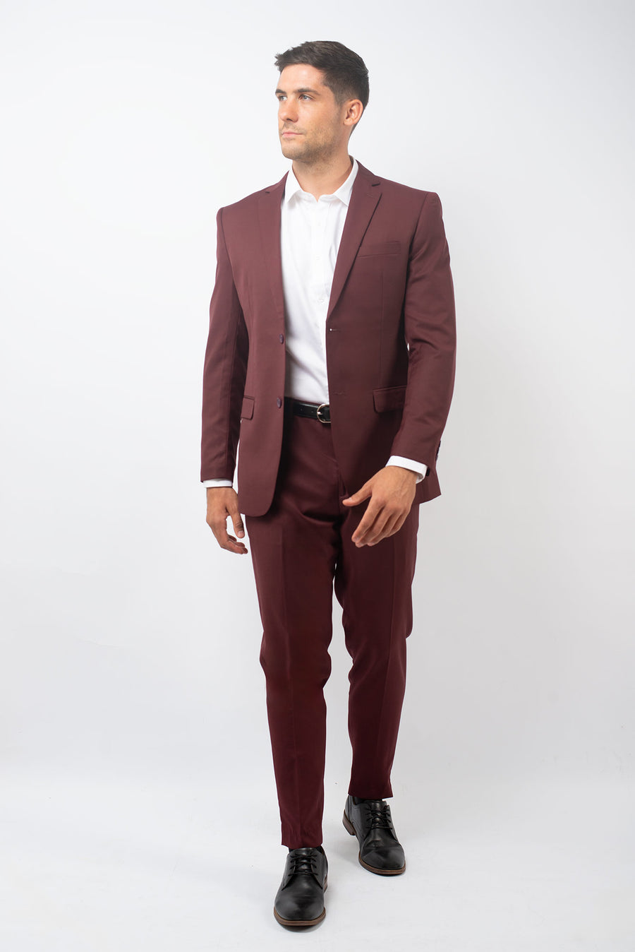 Traje Slim Fit Dos Piezas Burdeo