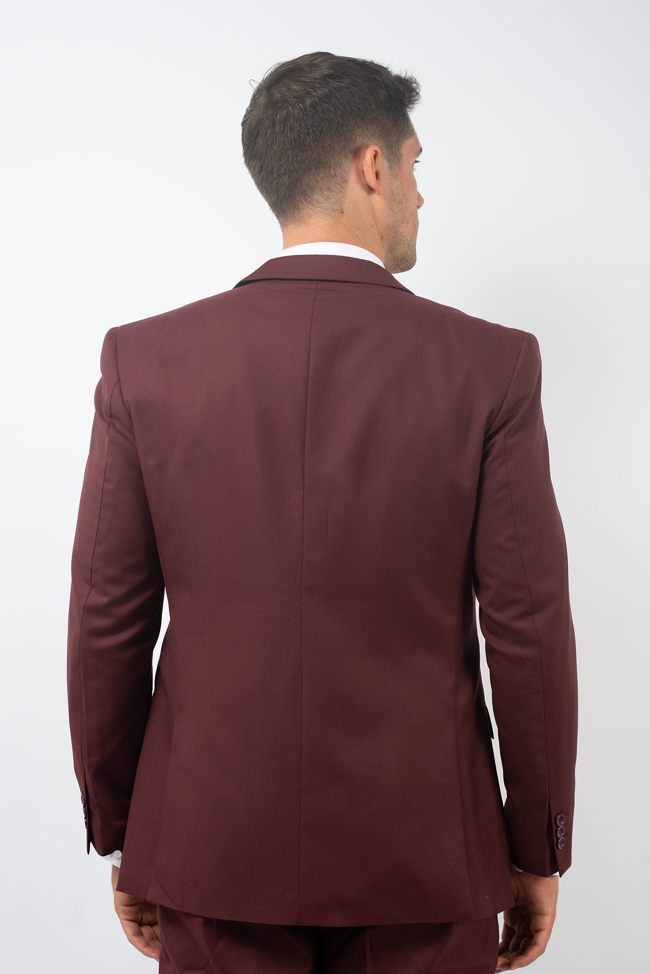 Traje Slim Fit Dos Piezas Burdeo
