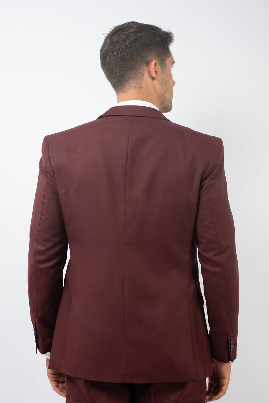 Traje Slim Fit Dos Piezas Burdeo