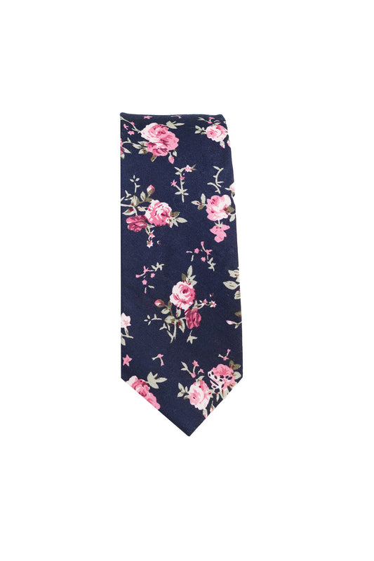 Corbata Flores Azul