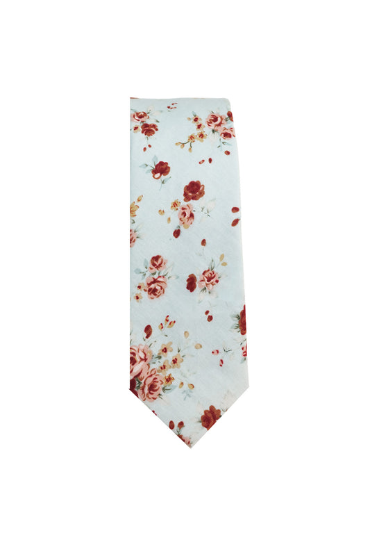 Corbata Flores Celeste