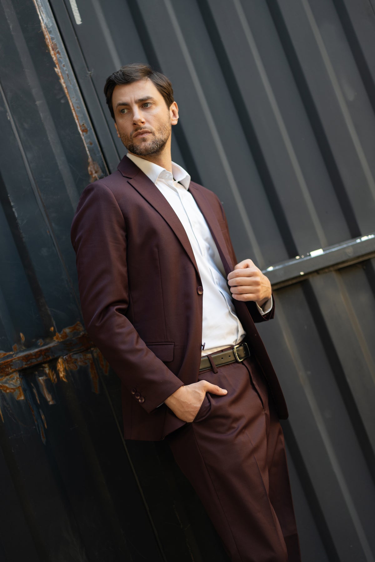 Traje Dos Piezas Burdeo