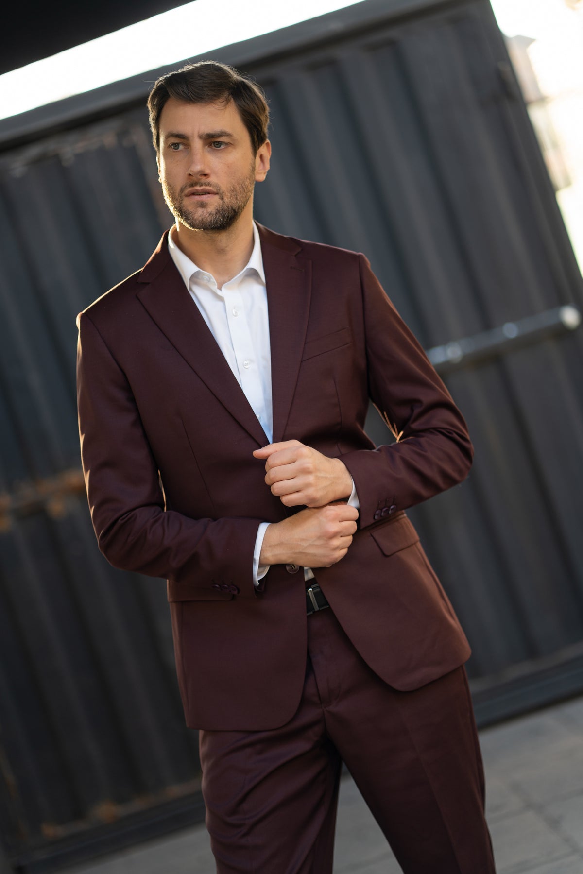 Traje Dos Piezas Burdeo
