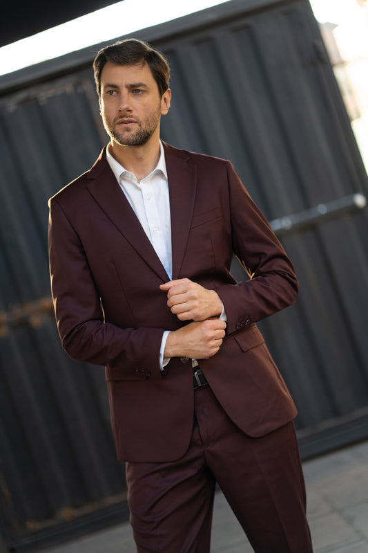 Traje Dos Piezas Burdeo