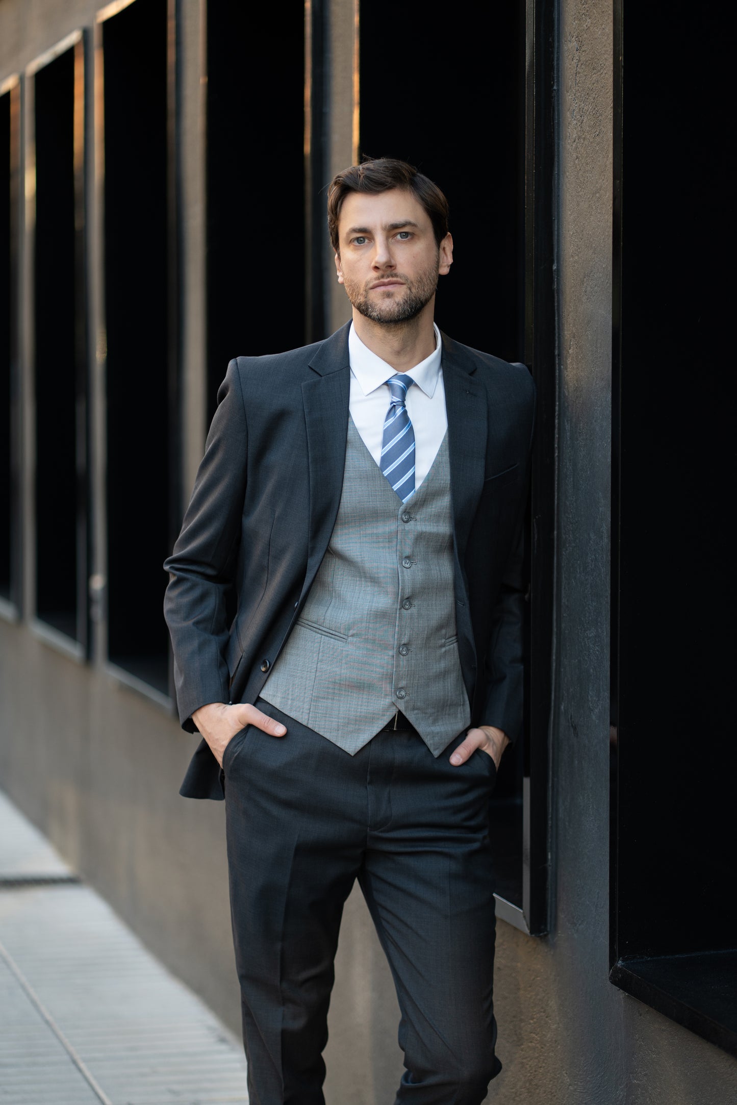 Gilet Plomo Texturizado