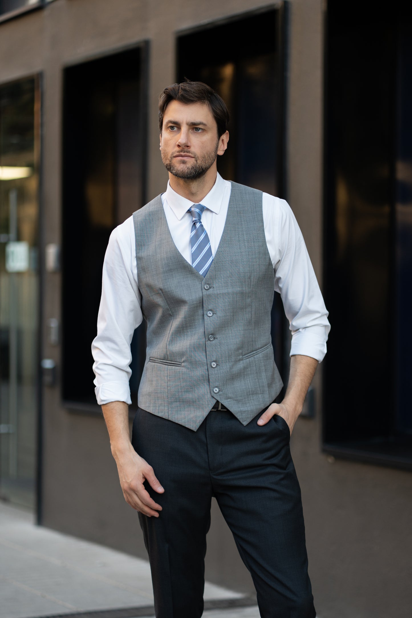 Gilet Plomo Texturizado