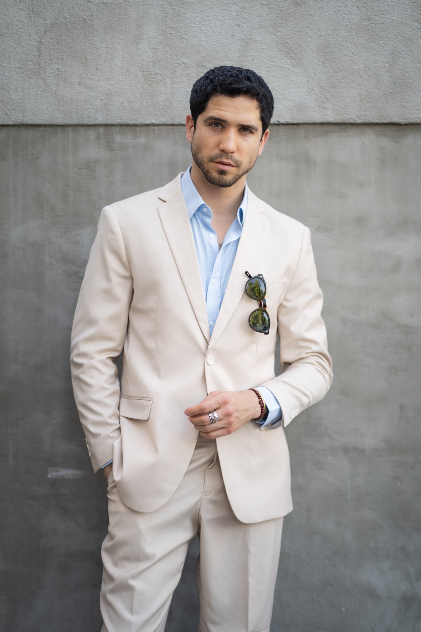 Traje Slim Fit Dos Piezas Beige