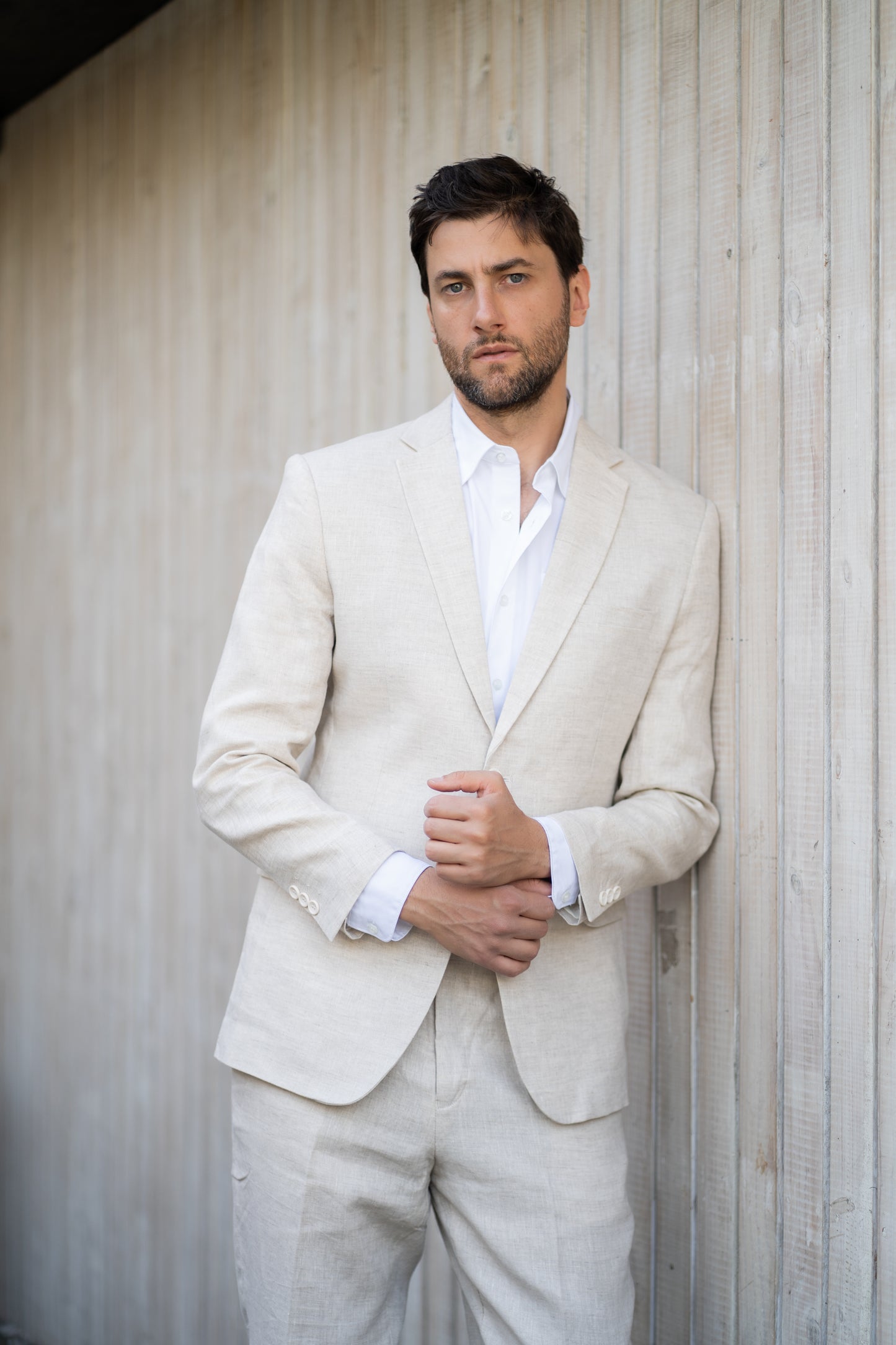 Traje Slim Fit Dos Piezas Lino Arena