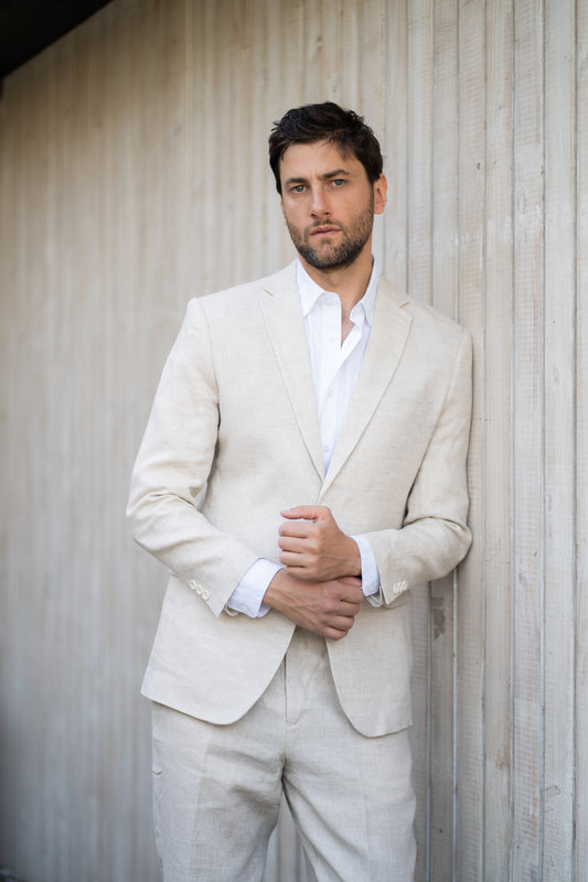 Traje Slim Fit Dos Piezas Lino Arena