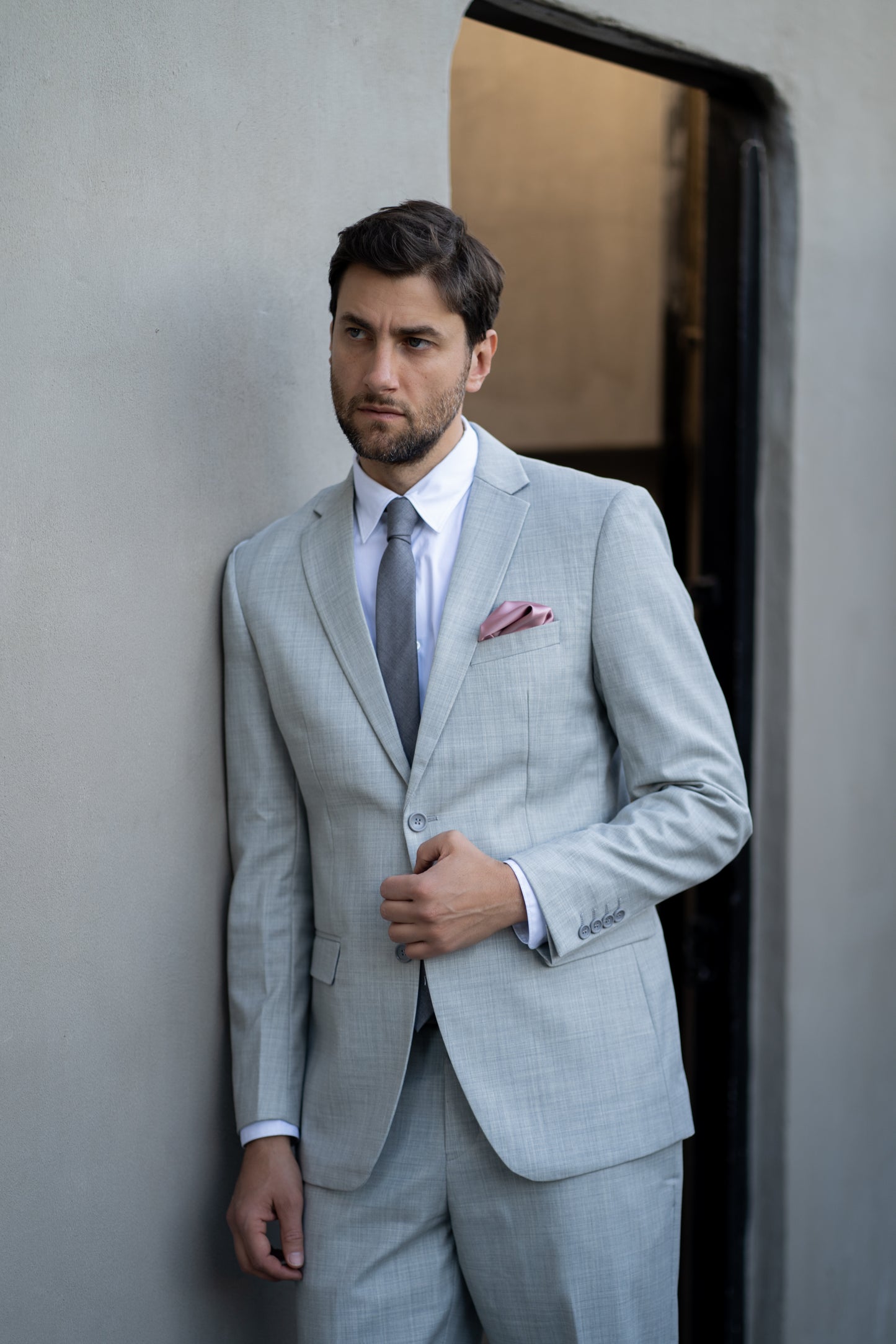 Traje Slim Fit Dos Piezas Gris