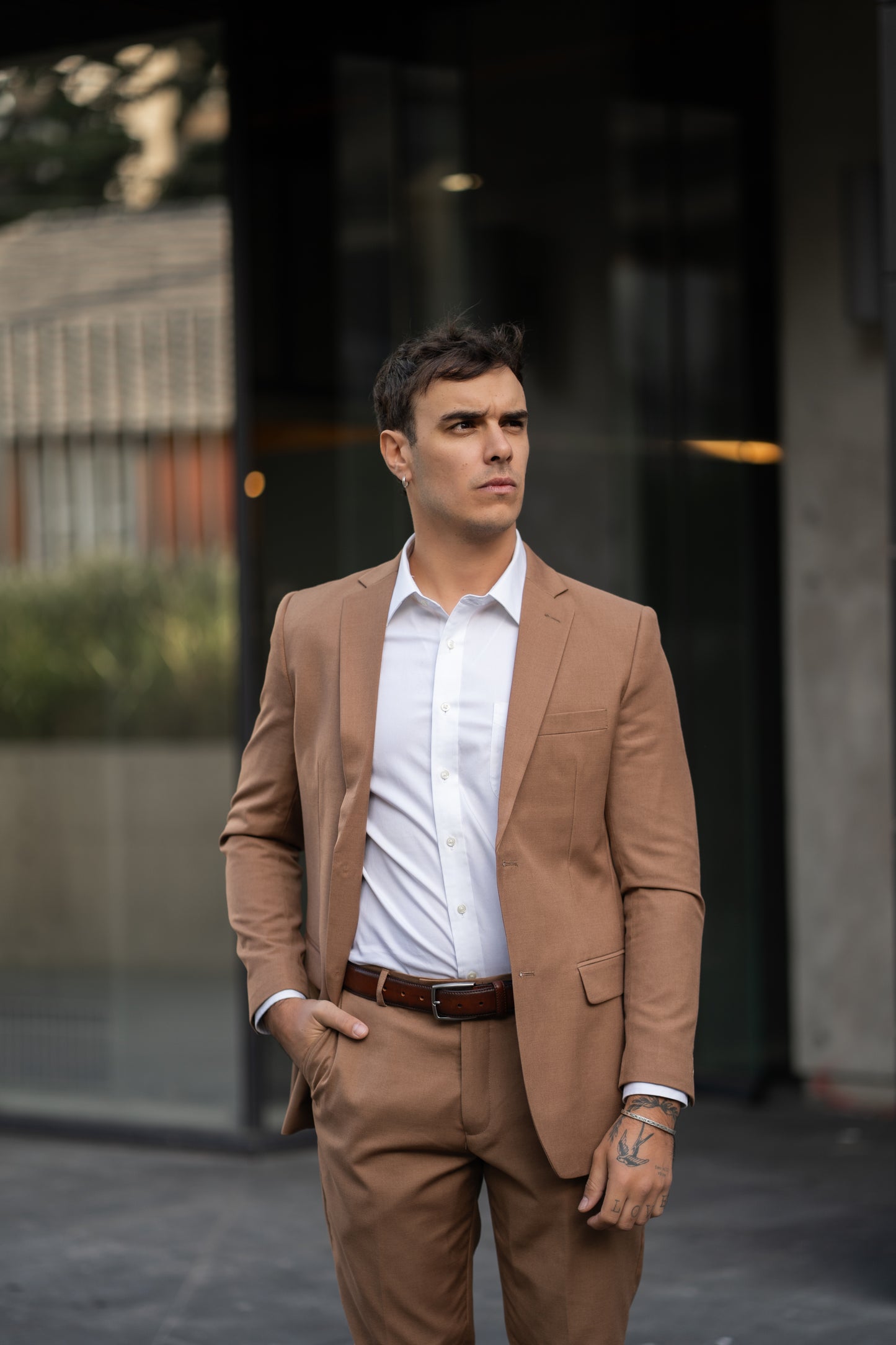 Traje Slim Fit Dos Piezas Caramel Coffee