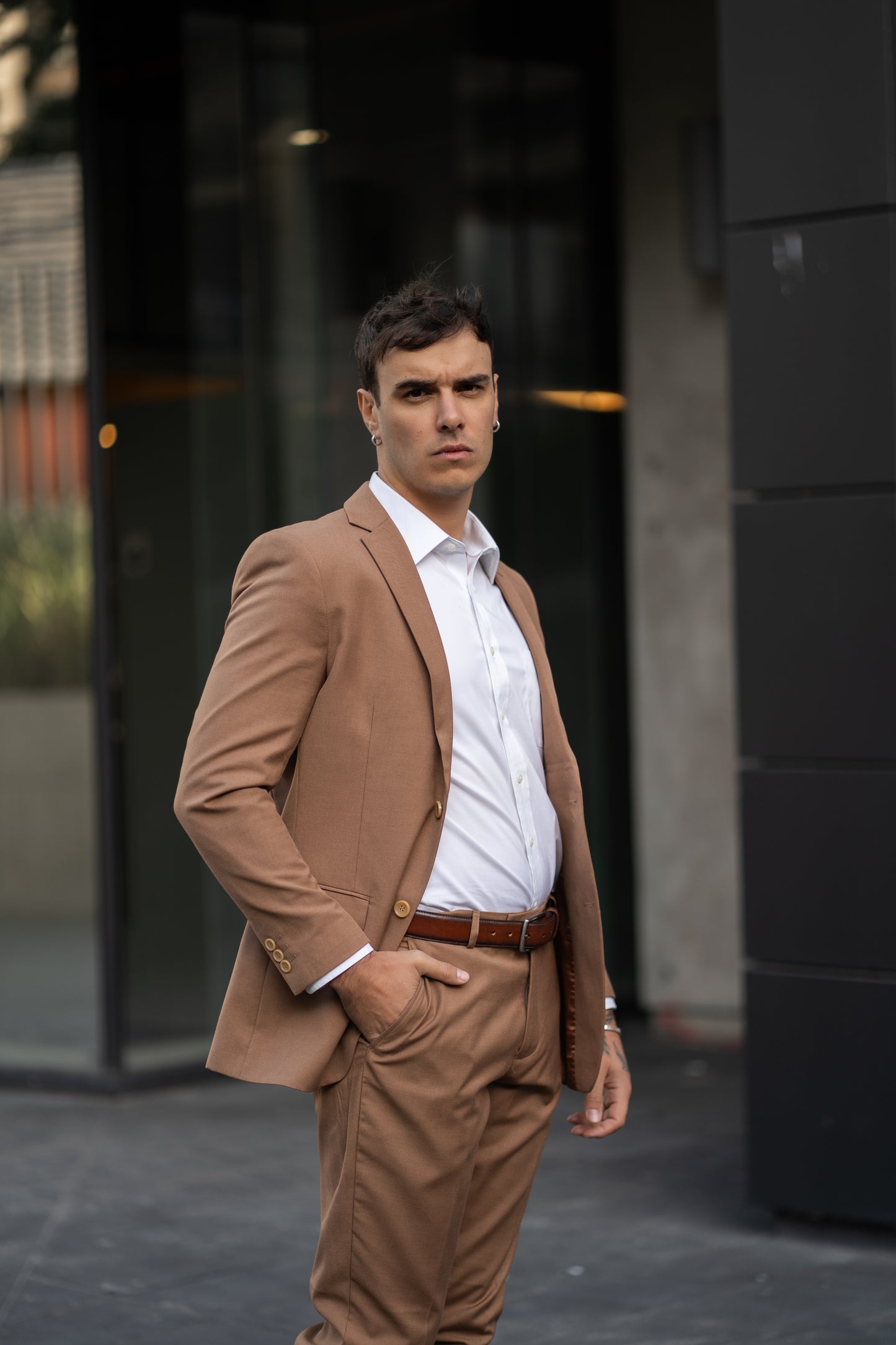 Traje Slim Fit Dos Piezas Caramel Coffee