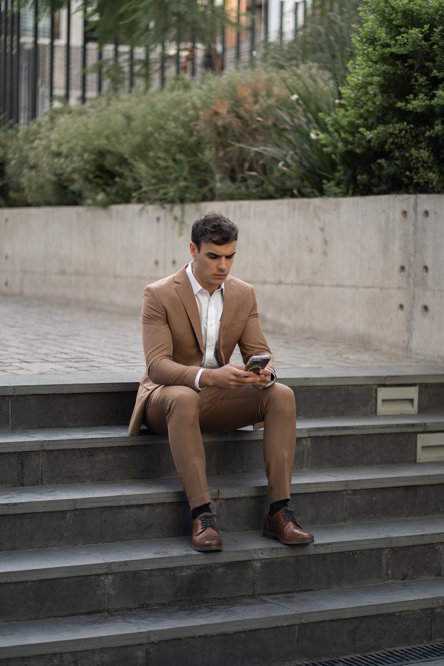 Traje Slim Fit Dos Piezas Caramel Coffee