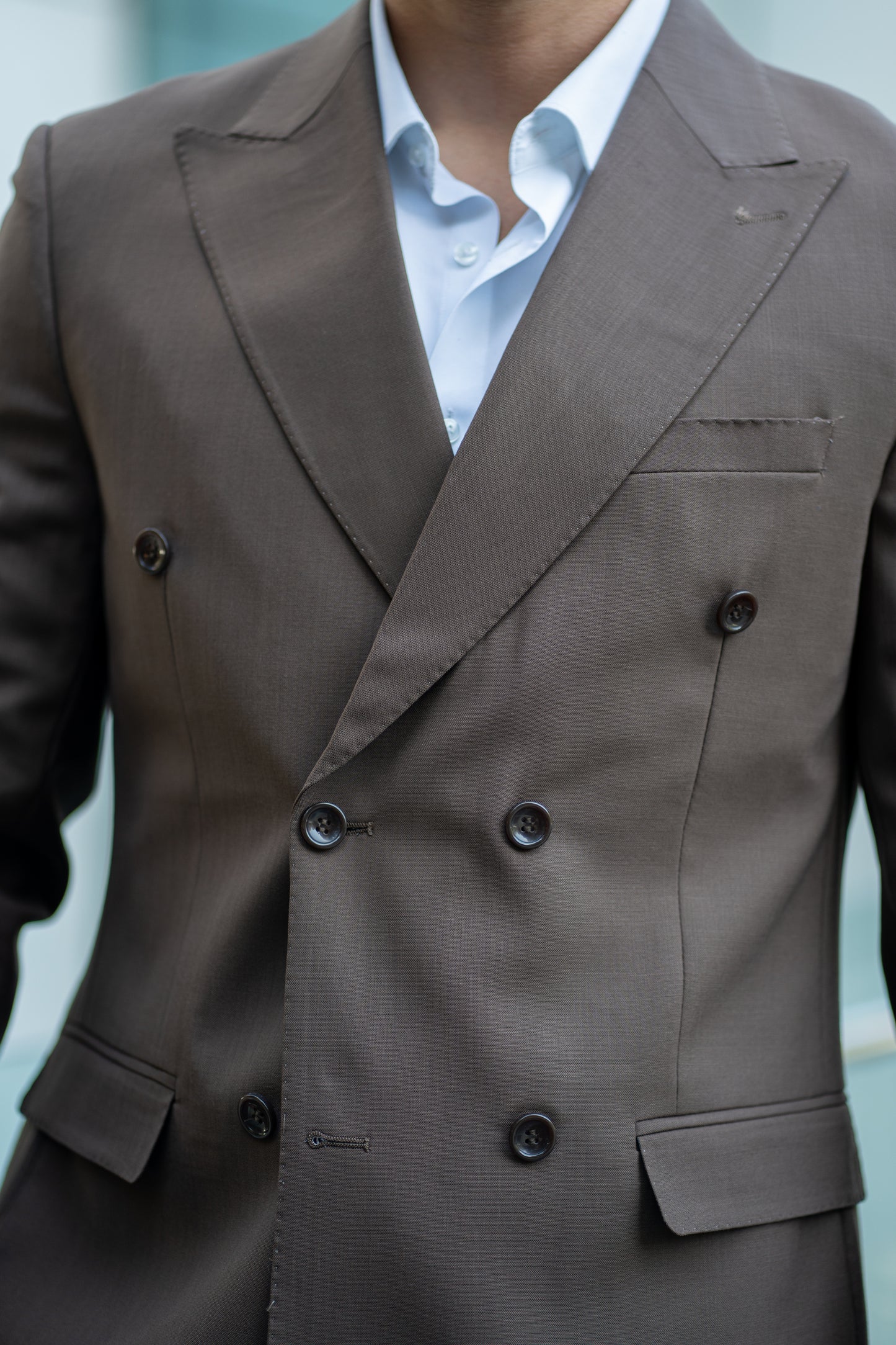 Traje Cruzado Dos Piezas Café