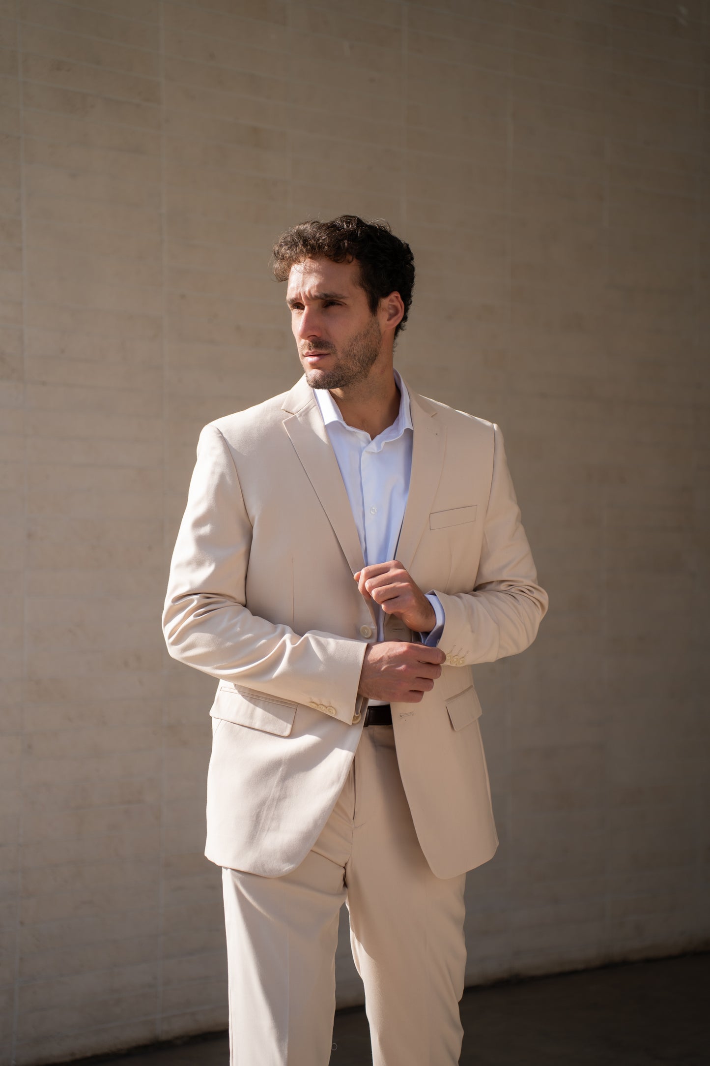 Traje Slim Fit Dos Piezas Beige