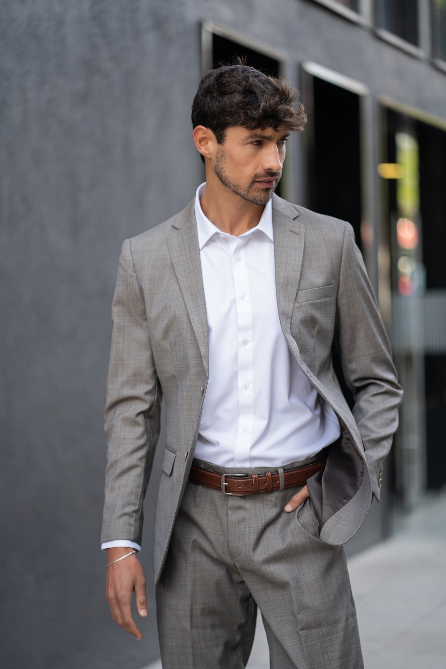 Traje Slim Fit Dos Piezas Ceniza