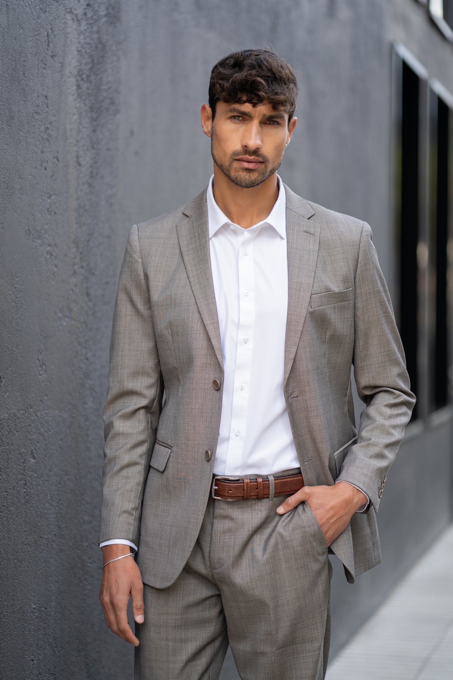 Traje Slim Fit Dos Piezas Ceniza