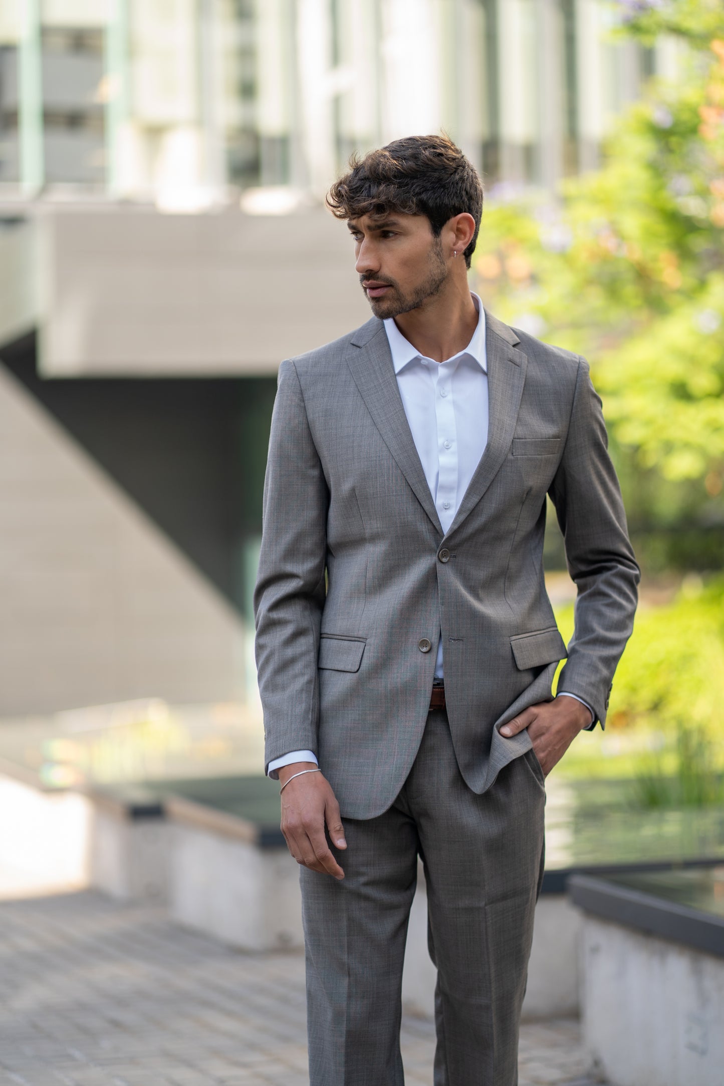 Traje Slim Fit Dos Piezas Ceniza