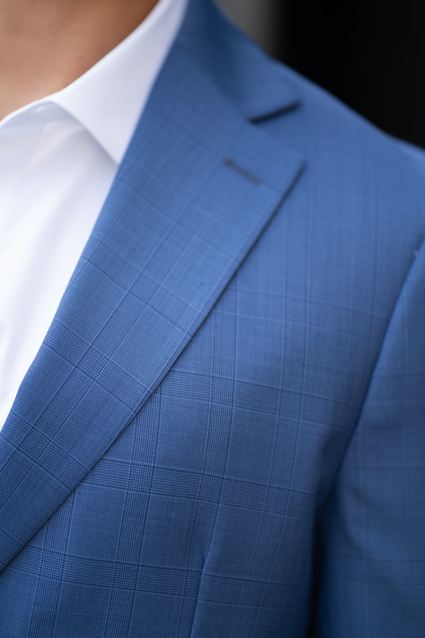 Traje Slim Fit Dos Piezas Azul Cuadrillé