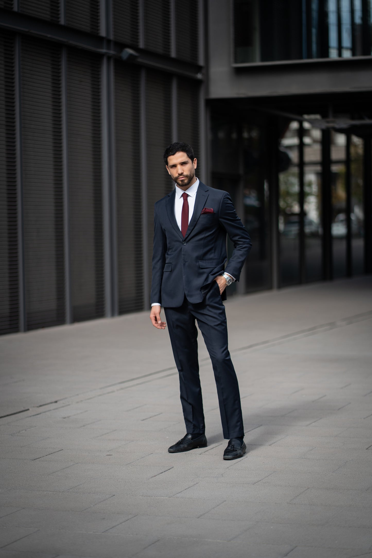 Traje Dos Piezas Azul Marino Profundo
