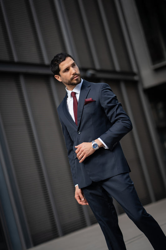 Traje Dos Piezas Azul Marino Profundo