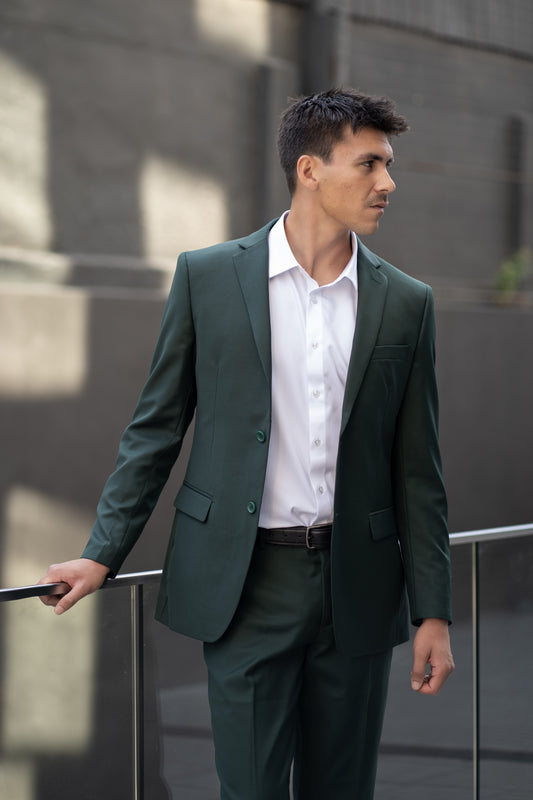 Traje Slim Fit Dos Piezas Verde Bosque