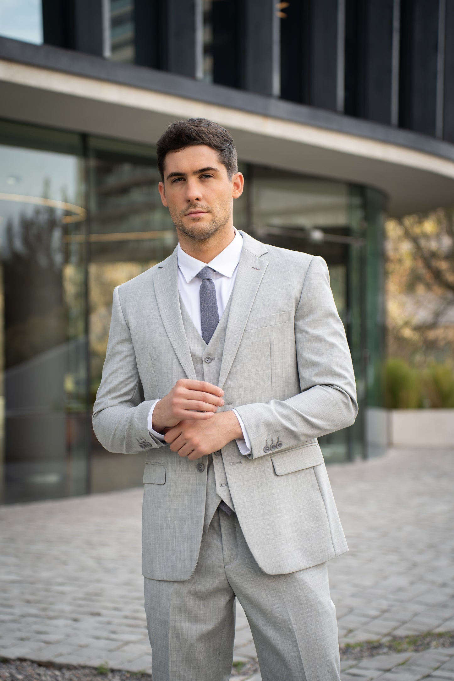 Traje Slim Fit Dos Piezas Gris