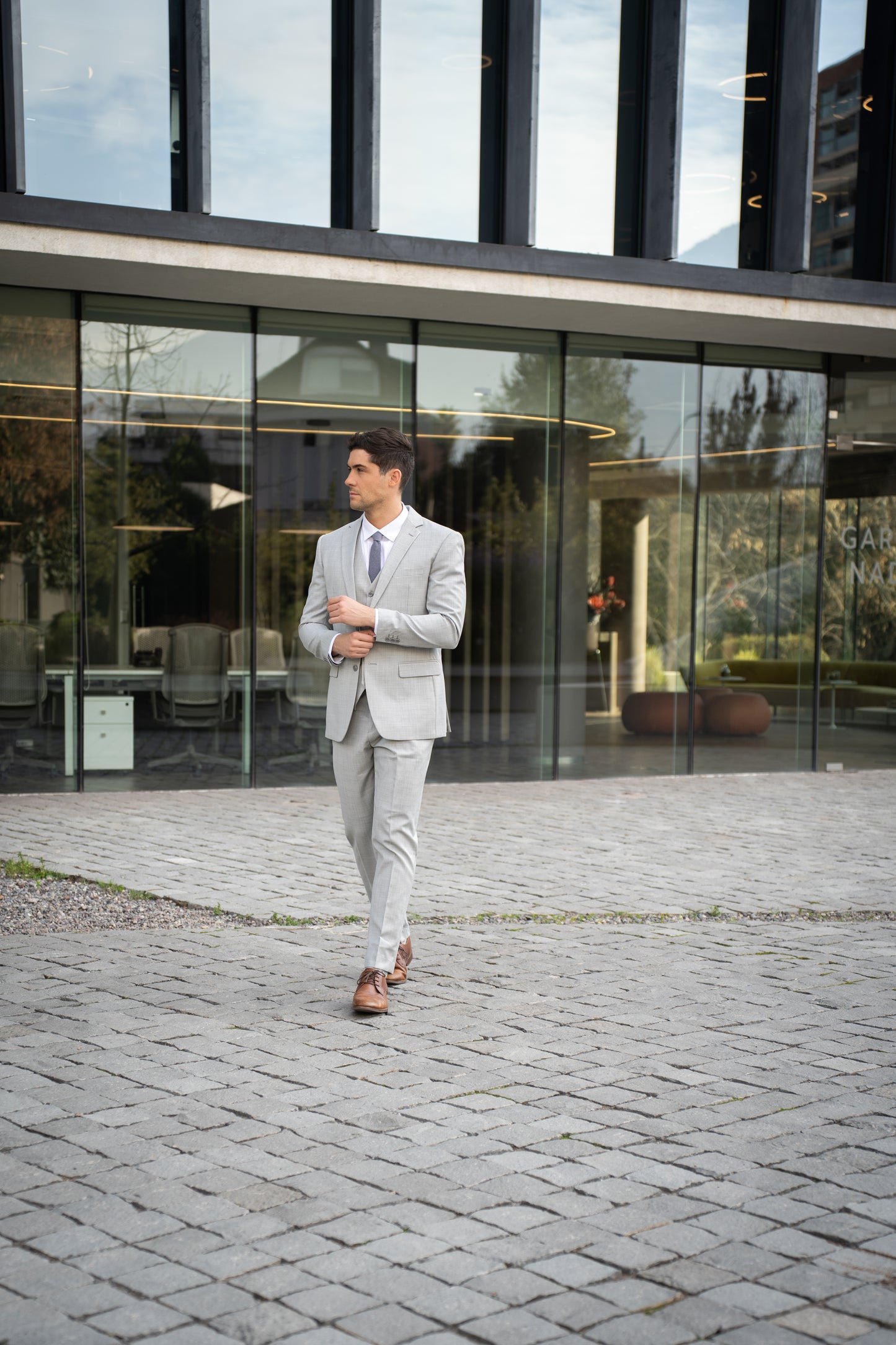 Traje Slim Fit Dos Piezas Gris