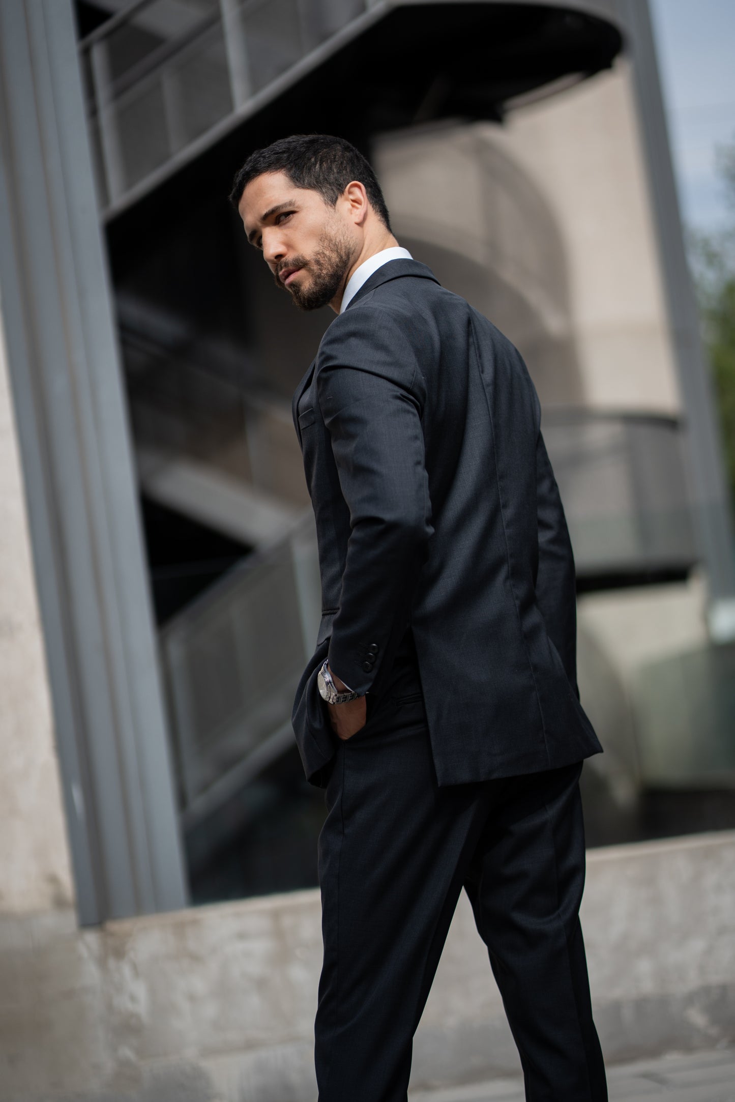 Traje Dos Piezas Marengo Oscuro