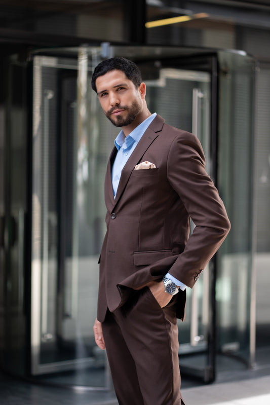 Traje Dos Piezas Café