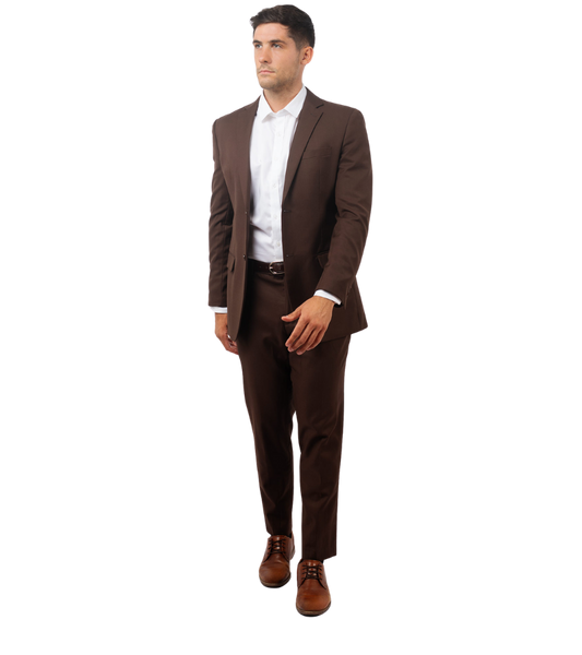 Traje Slim Fit Dos Piezas Café