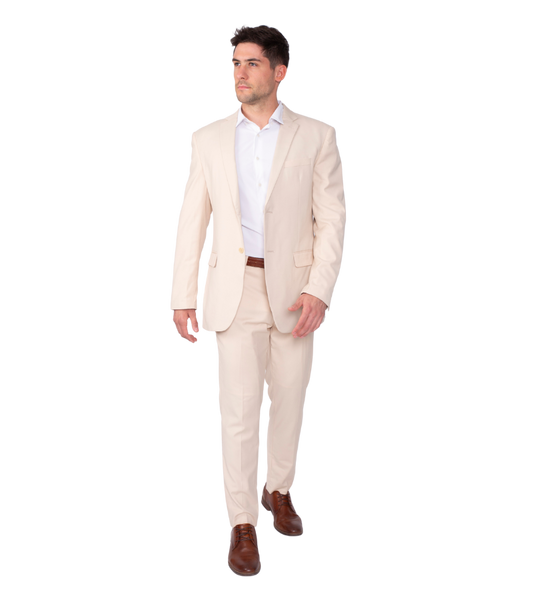Traje Slim Fit Dos Piezas Beige