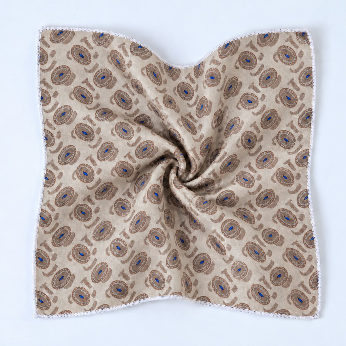 Pañuelo Beige Círculos