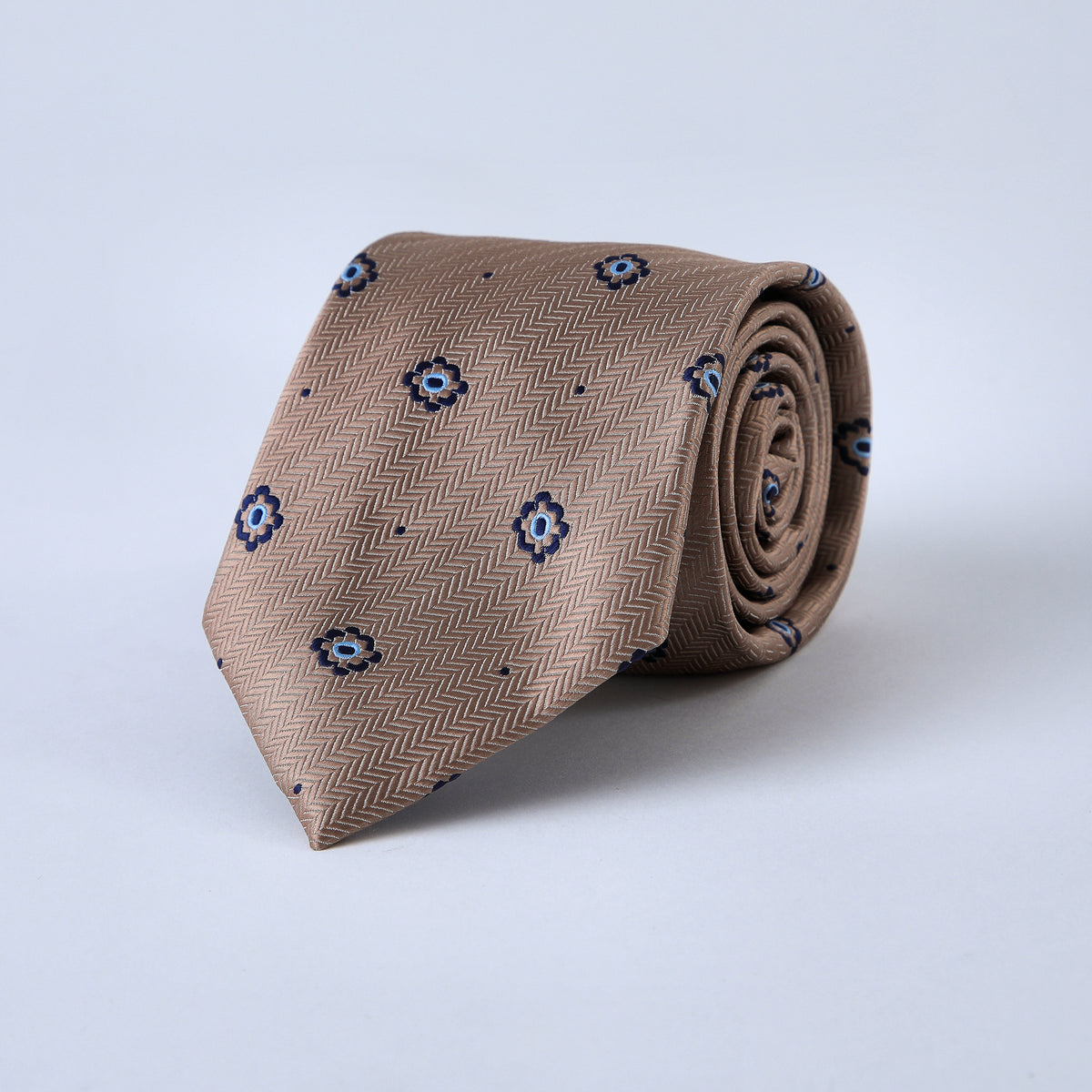 Corbata Beige Flores
