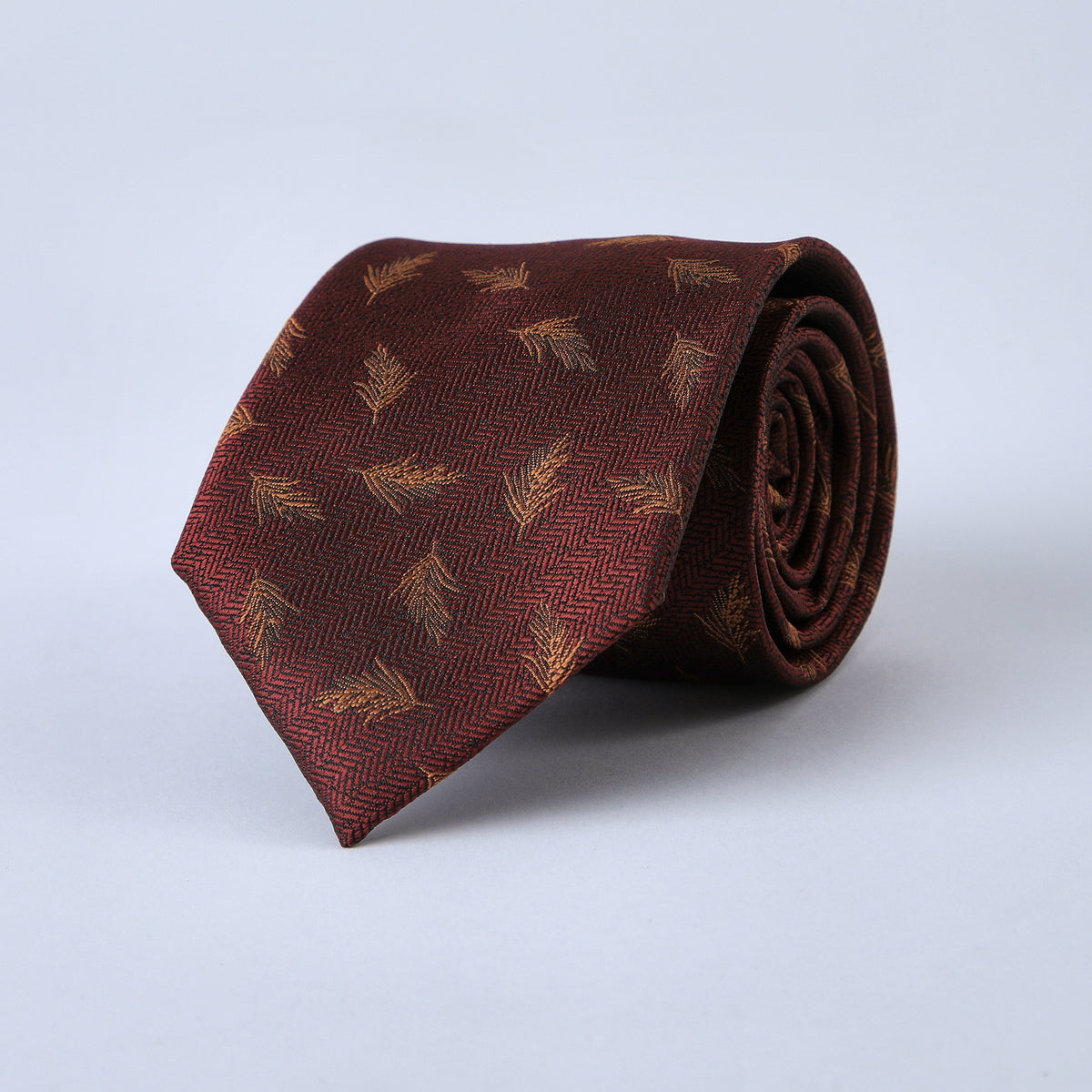 Corbata Burdeo Hojas
