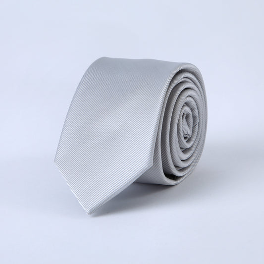 Corbata Plateada Satín