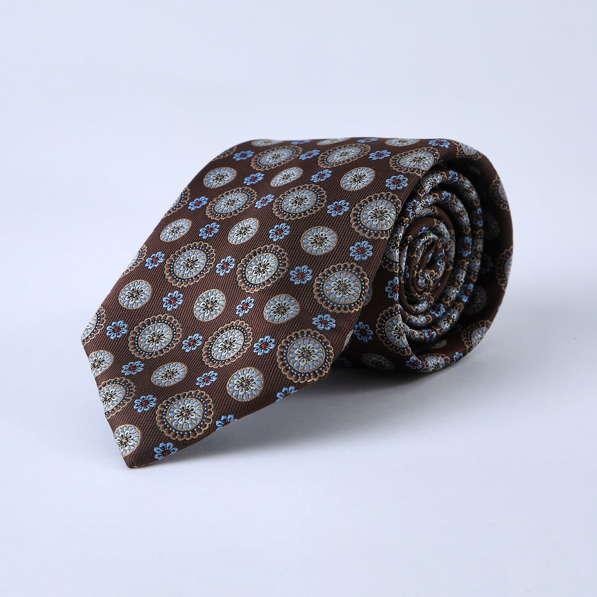Corbata Café Floreada
